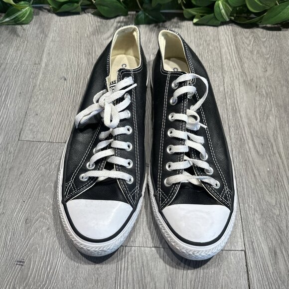 Converse Mens Chuck Taylor Black 132174c Leather Skateboarding Shoes Size 11.5 - Picture 2 of 10